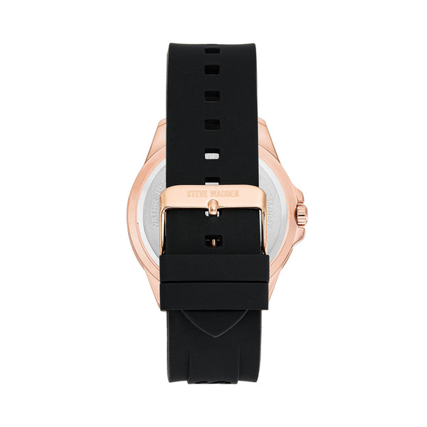 RUBBERIZED ENAMEL CASE WATCH BLACK