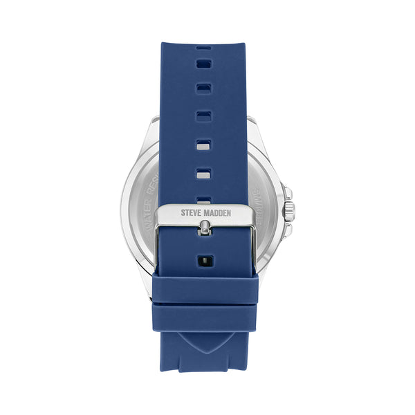 RUBBERIZED ENAMEL CASE WATCH BLUE