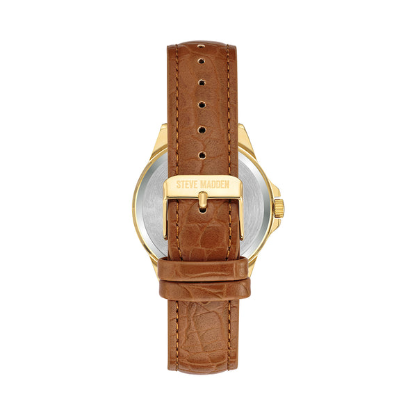 CLASSIC EMBOSSED WATCH COGNAC