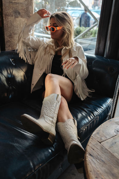 FRINGE JACKET WHITE