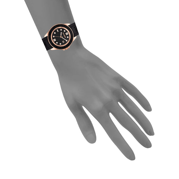 RUBBERIZED ENAMEL CASE WATCH BLACK
