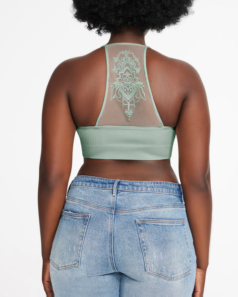 THE ELLA MESH BRALETTE SAGE +