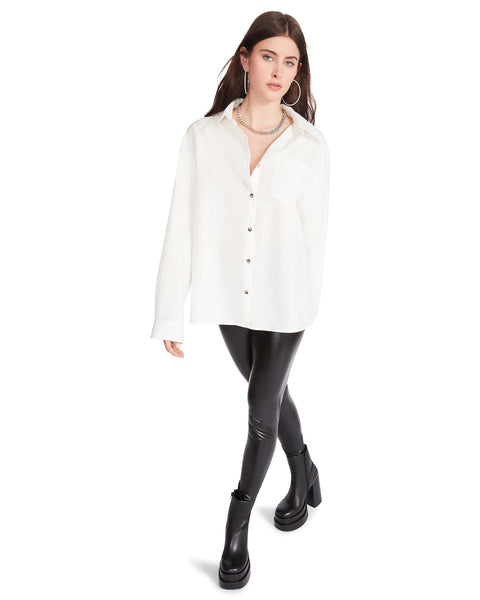 FAUX LEATHER LEGGINGS BLACK