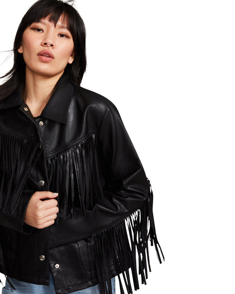 FRINGE JACKET BLACK