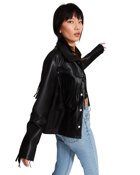 FRINGE JACKET BLACK
