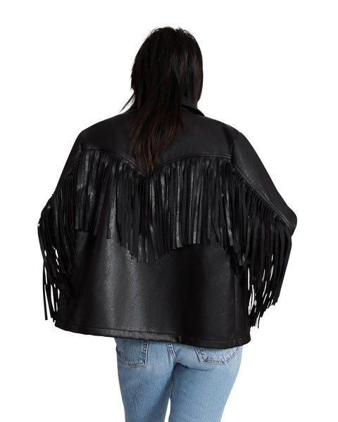 FRINGE JACKET BLACK