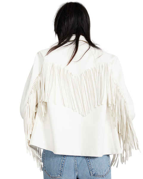 FRINGE JACKET WHITE