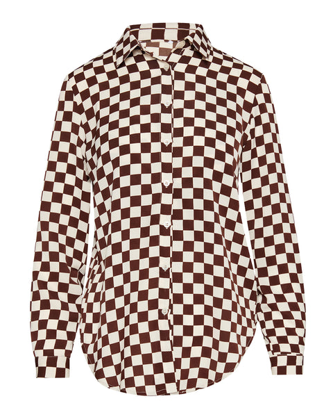 3-PIECE CHECKERED SET BROWN