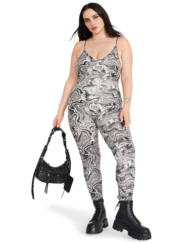 ALYSSA CATSUIT BLACK/WHITE IMAGE