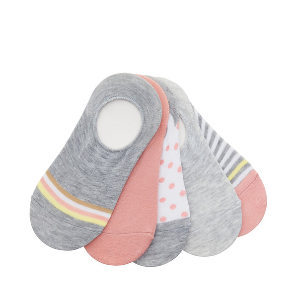 DOTTY FOOTIES GREY MULTI